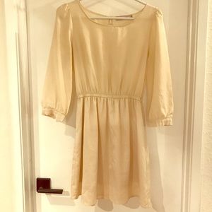 Cream long sleeve dress